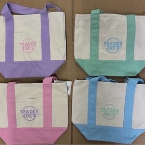 Trader Joe’s Mini Tote Bag - Pastel Color Options (Lavender, Mint, Pink, Blue)